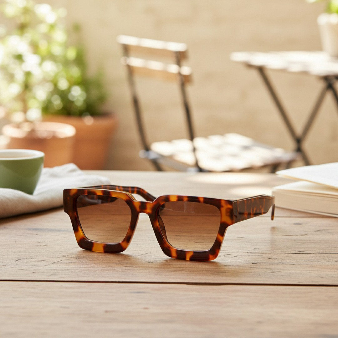 Herren Retro Kunststoff Sonnenbrille | Elegante Eckige Designbrille mit UV400-Schutz 8