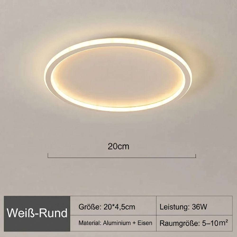 Runde LED Deckenleuchte | Skandinavisches Design mit Angenehmer Ausleuchtung für Wohnzimmer und Schlafzimmer 7