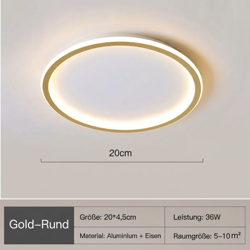 Runde LED Deckenleuchte | Skandinavisches Design mit Angenehmer Ausleuchtung für Wohnzimmer und Schlafzimmer 6