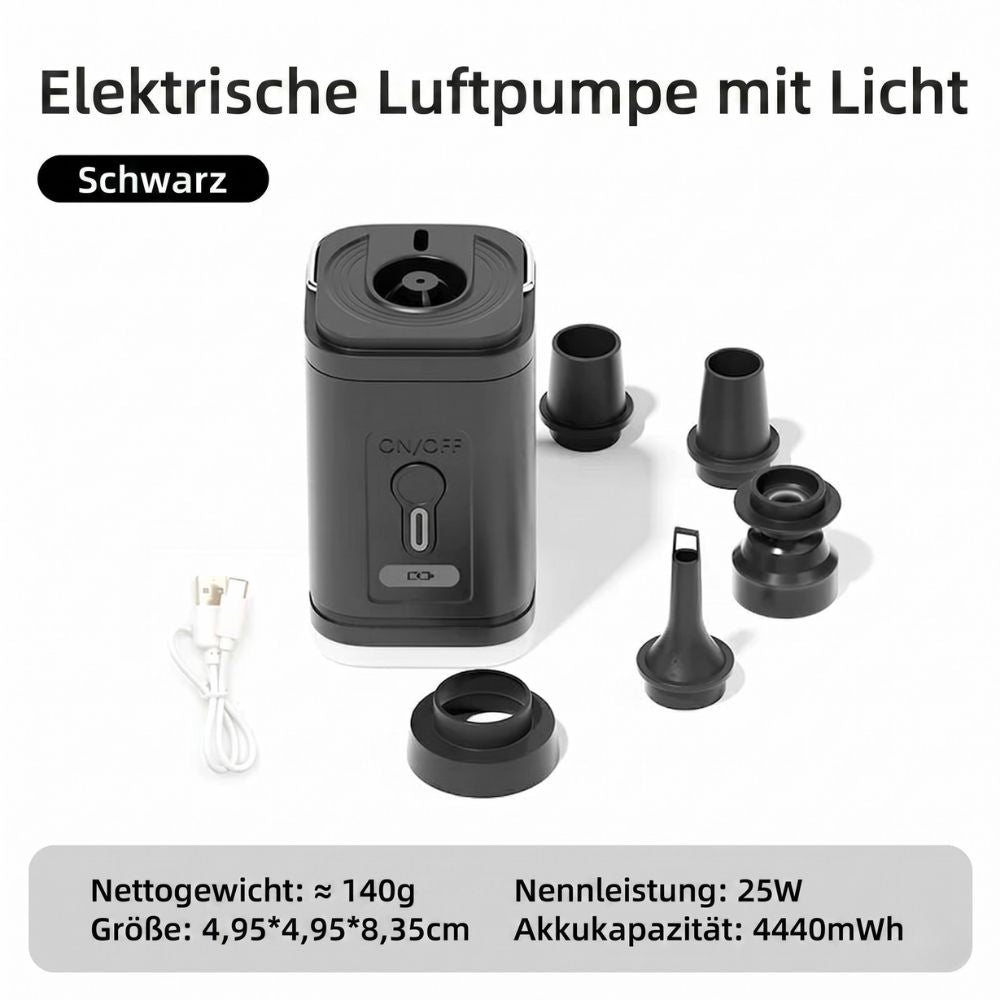 Kompakte Elektrische Luftpumpe | USB-Akku mit 2-in-1 Funktion | Ideal zum Aufpumpen und Absaugen 5