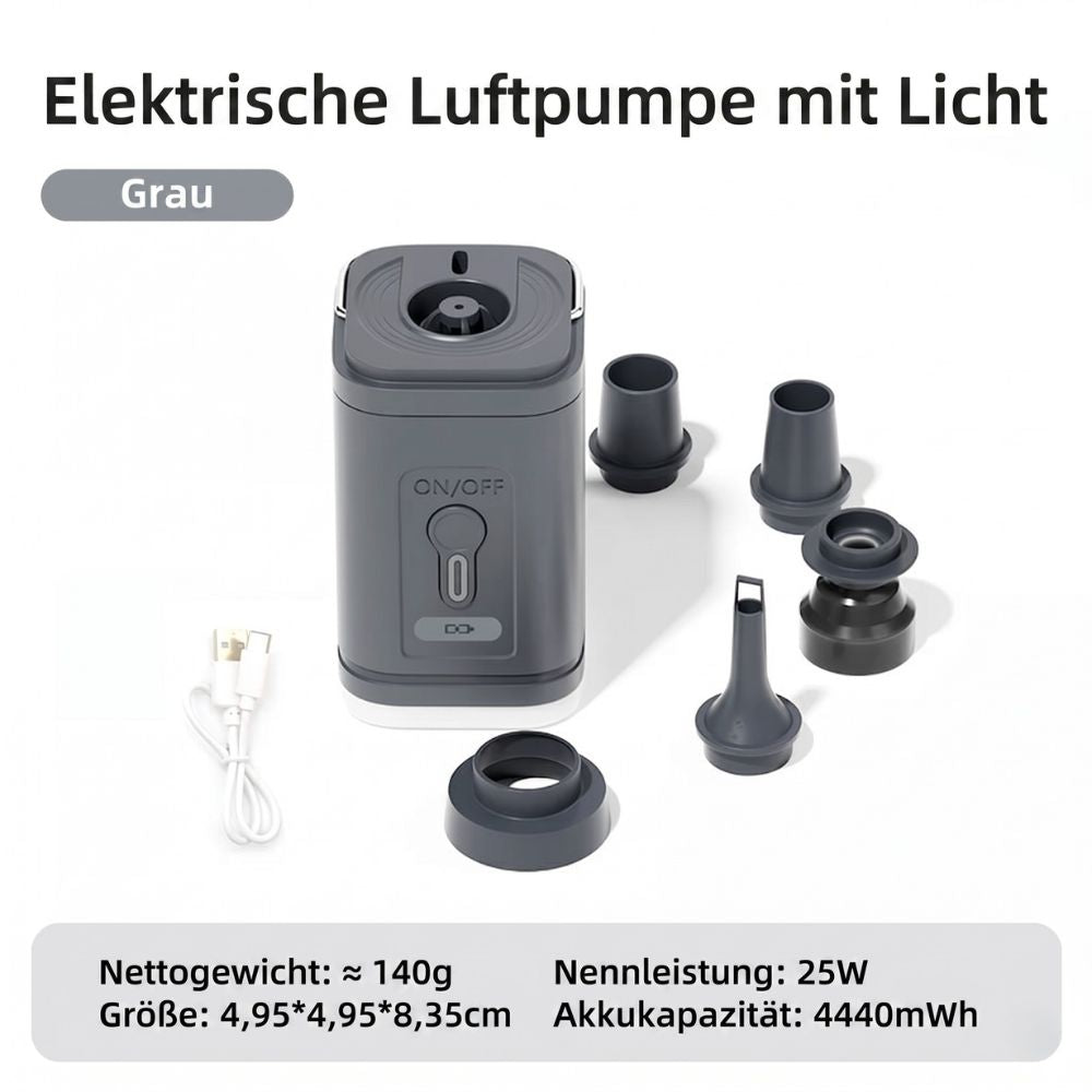 Kompakte Elektrische Luftpumpe | USB-Akku mit 2-in-1 Funktion | Ideal zum Aufpumpen und Absaugen 6