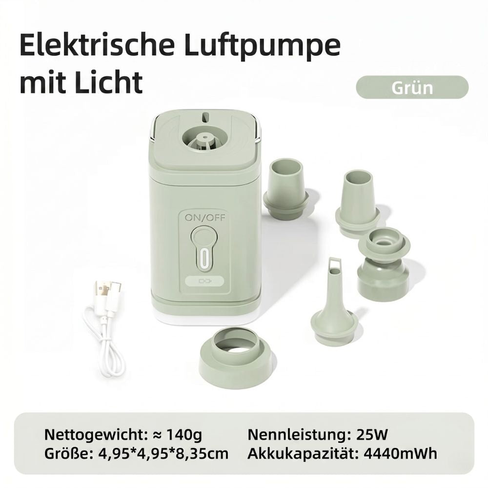 Kompakte Elektrische Luftpumpe | USB-Akku mit 2-in-1 Funktion | Ideal zum Aufpumpen und Absaugen 7