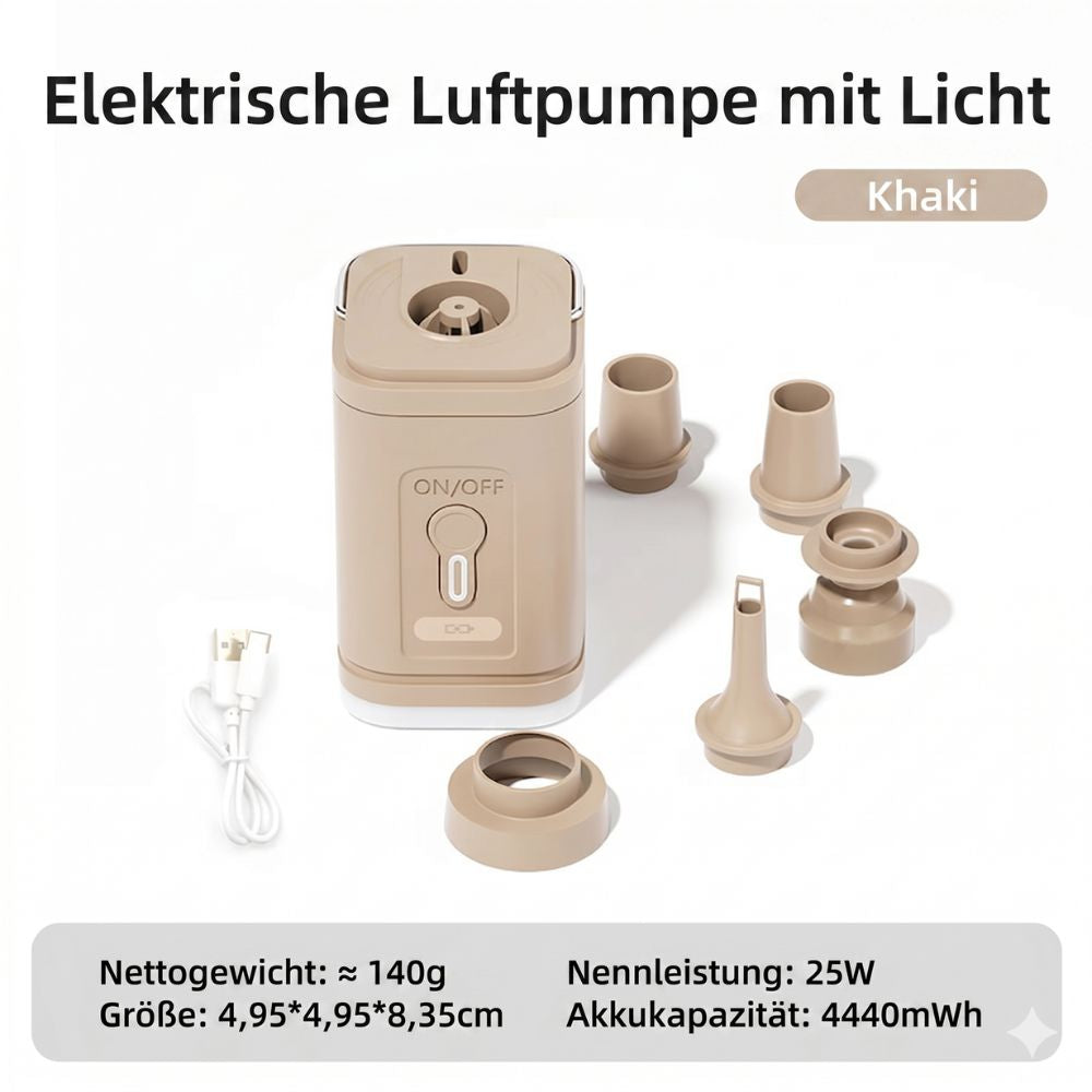 Kompakte Elektrische Luftpumpe | USB-Akku mit 2-in-1 Funktion | Ideal zum Aufpumpen und Absaugen 8