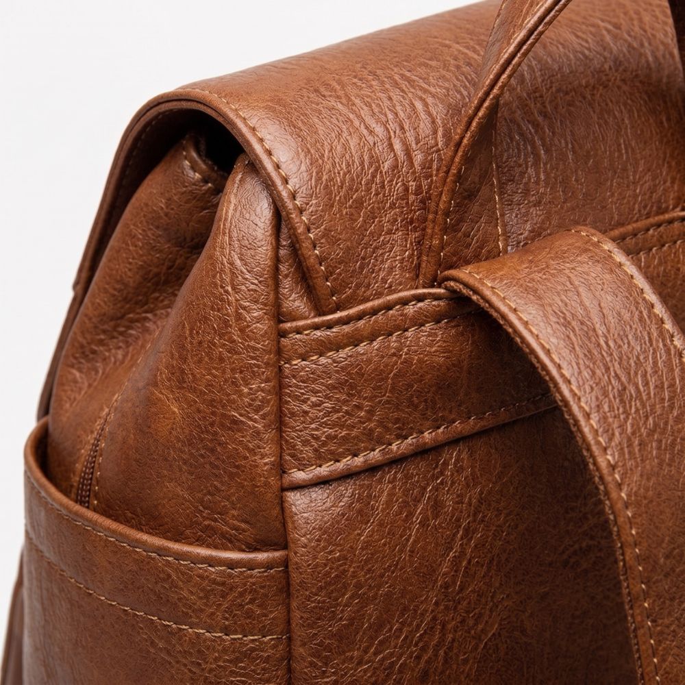 Eleganter Leder Rucksack Damen mit Durchdachter Fächeraufteilung | Stilvoller Begleiter für Alltag und Beruf