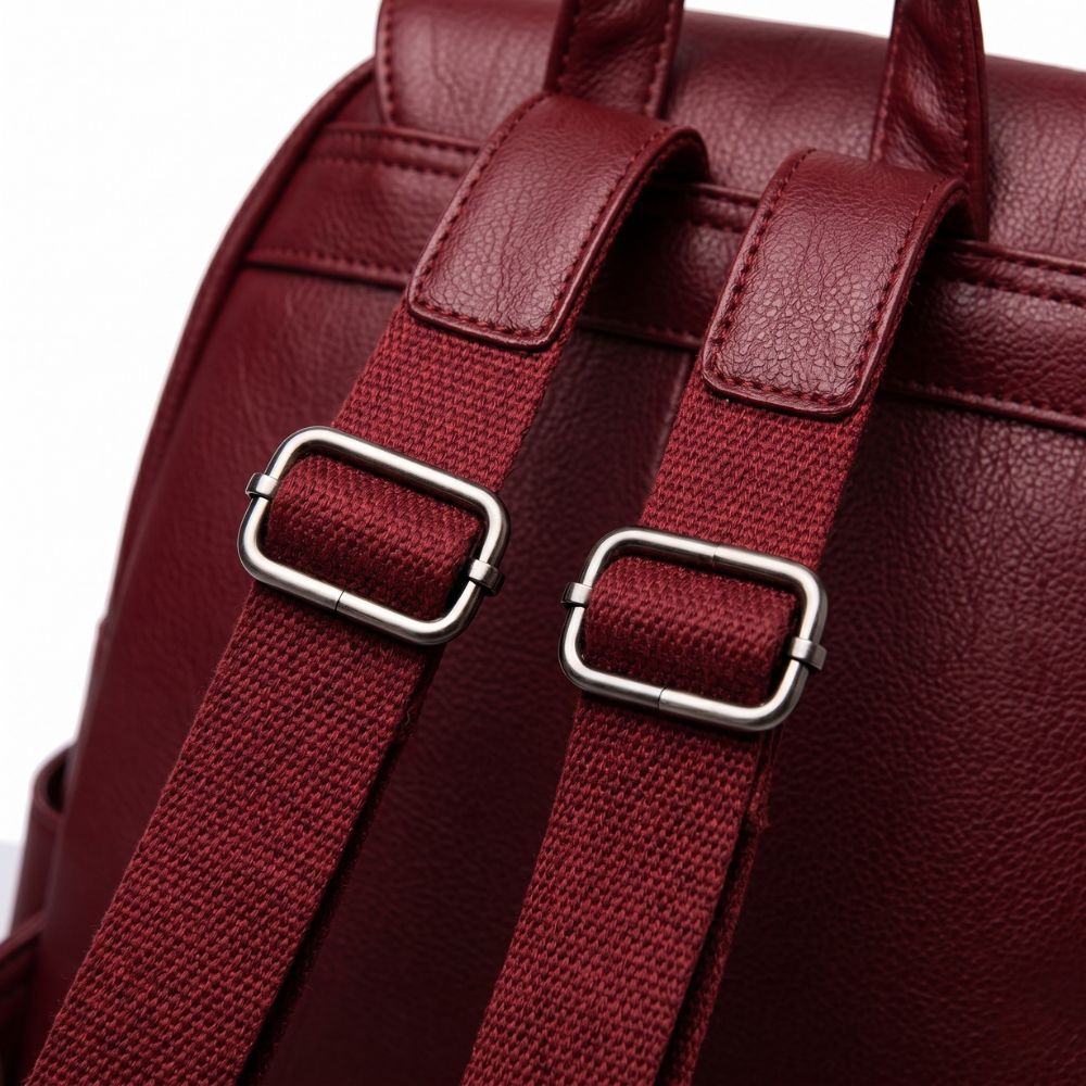 Eleganter Leder Rucksack Damen mit Durchdachter Fächeraufteilung | Stilvoller Begleiter für Alltag und Beruf