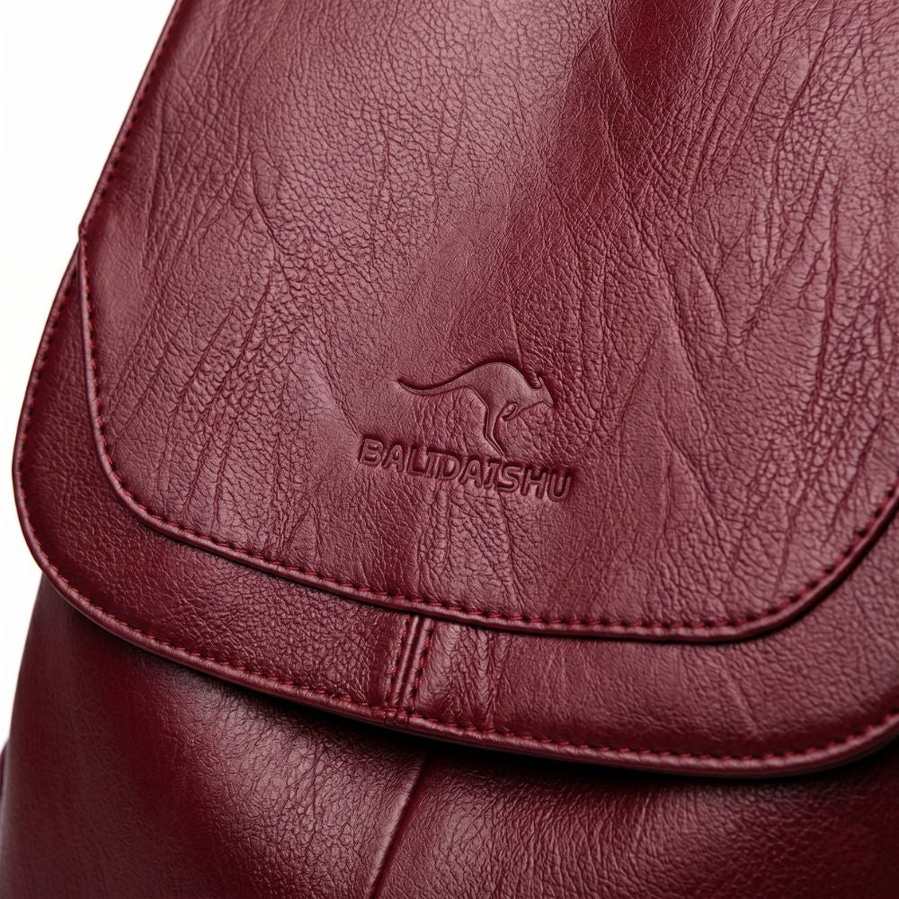 Eleganter Leder Rucksack Damen mit Durchdachter Fächeraufteilung | Stilvoller Begleiter für Alltag und Beruf