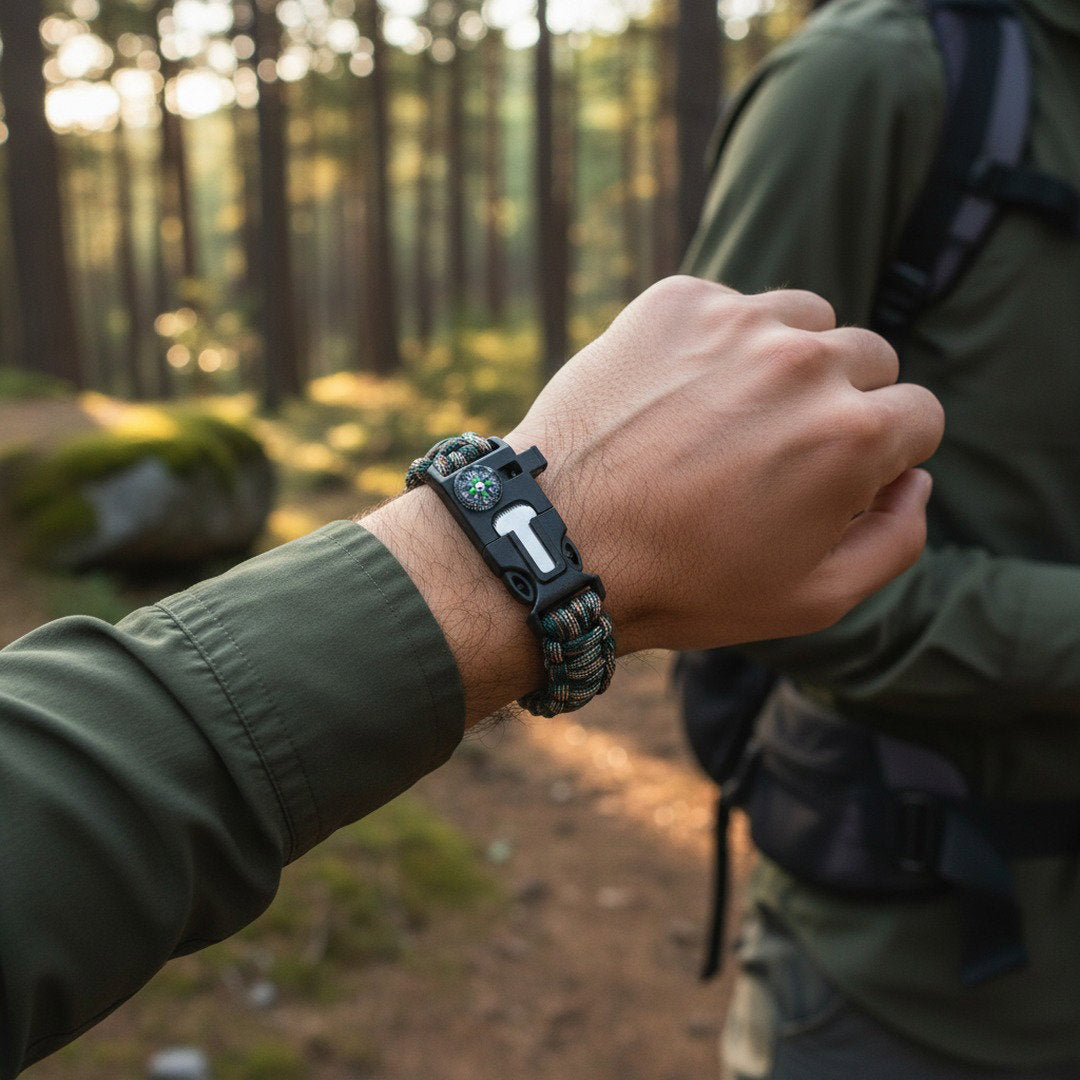 Abenteuer Armband | Paracord Survival Armband mit Multifunktion | Robuste Ausführung für Outdoor und Notfälle 5