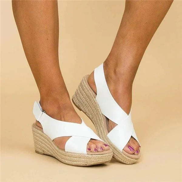 Clara | Schwarze Keilabsatz Schuhe mit Elastischen Riemen | Bequeme Damen Schuhe für Stilvolle Sommer-Outfits 5