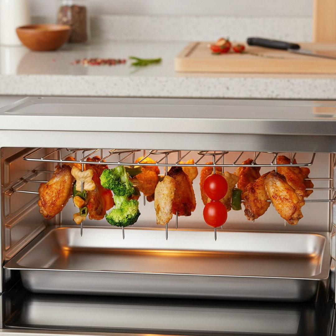 xEdelstahl Grillspieße | Vertikales Design für Gleichmäßiges Grillen | Ideal für Grill, Backofen & Airfryer 5
