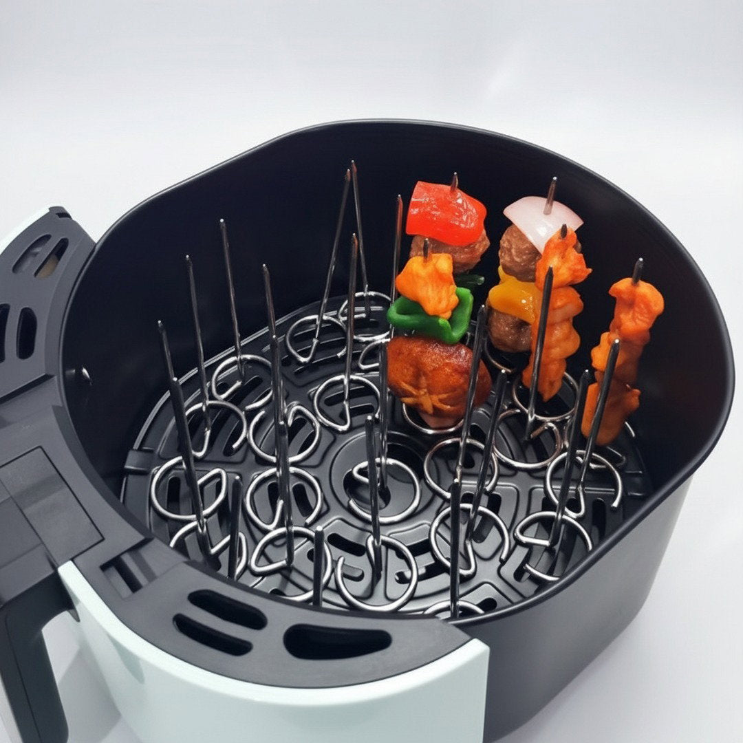 Edelstahl Grillspieße | Vertikales Design für Gleichmäßiges Grillen | Ideal für Grill, Backofen & Airfryer 5