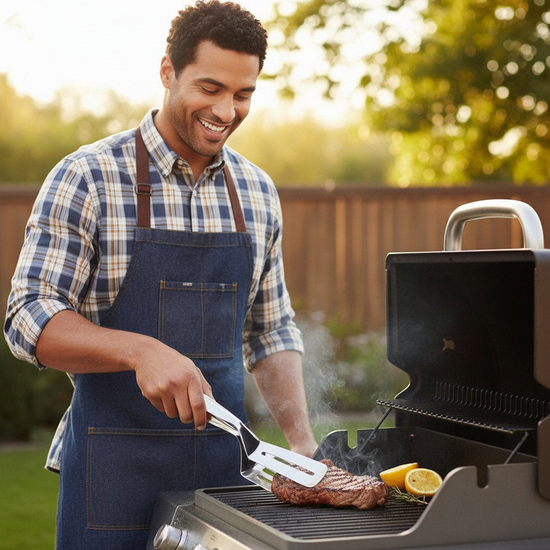 Edelstahl Grillzange | Doppelseitige Schaufelklemme mit All-in-One-Design | Robuste Küchenzange für vielseitige Anwendungen 7