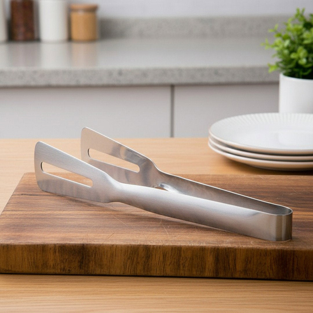 Edelstahl Grillzange | Doppelseitige Schaufelklemme mit All-in-One-Design | Robuste Küchenzange für vielseitige Anwendungen 7