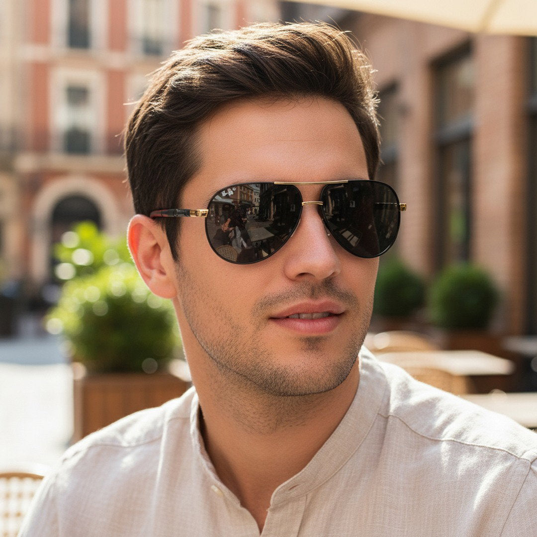 Elegante Herren-Sonnenbrille | Polarisierend mit UV400-Schutz | Stilvolles Aviator-Design für klaren Blick 2