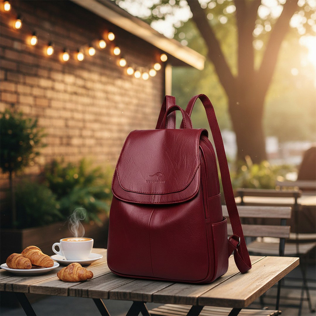 Eleganter Leder Rucksack Damen mit Durchdachter Fächeraufteilung | Stilvoller Begleiter für Alltag und Beruf 5