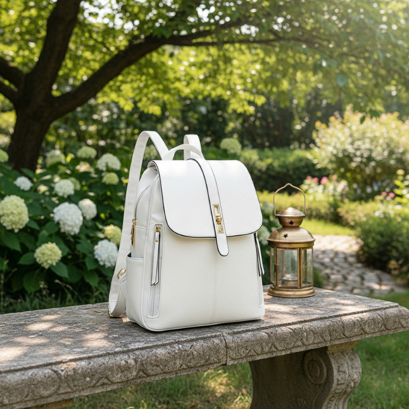 Eleganter Rucksack Damen | Wasserabweisender Leder Rucksack mit Verstellbaren Schulterriemen | Stilvolles Design für Optimalen Komfort 6