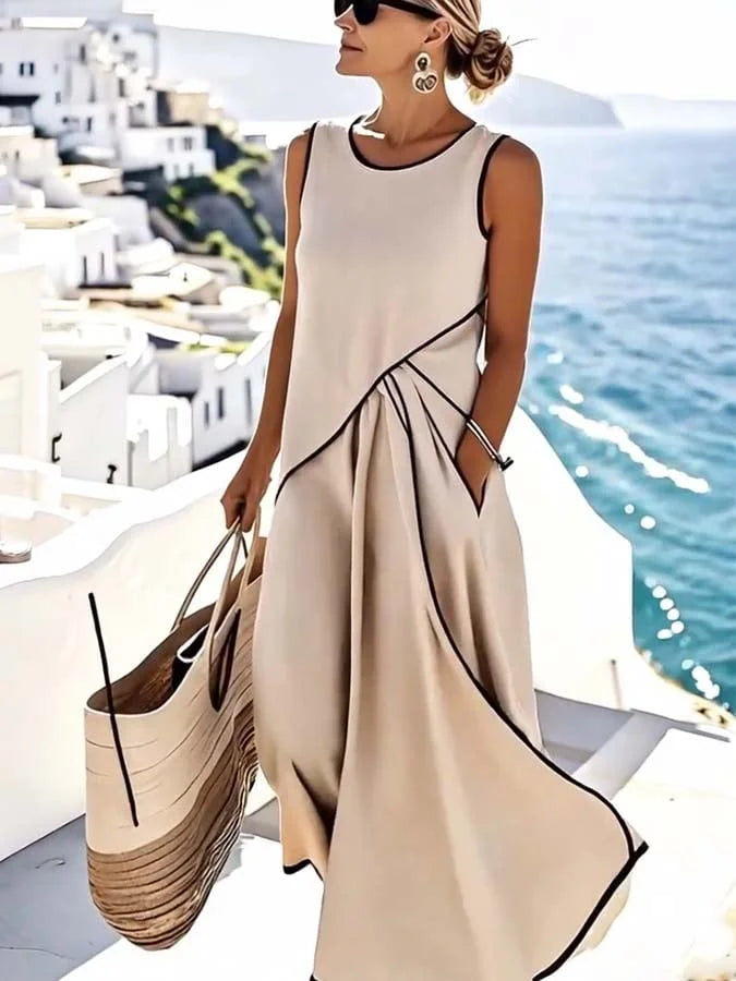 Elegantes Damenkleid | Ärmelloses Kleid mit Ausgestelltem Rock | Festliches Kleid für Hochzeitsgast und Besondere Anlässe 1