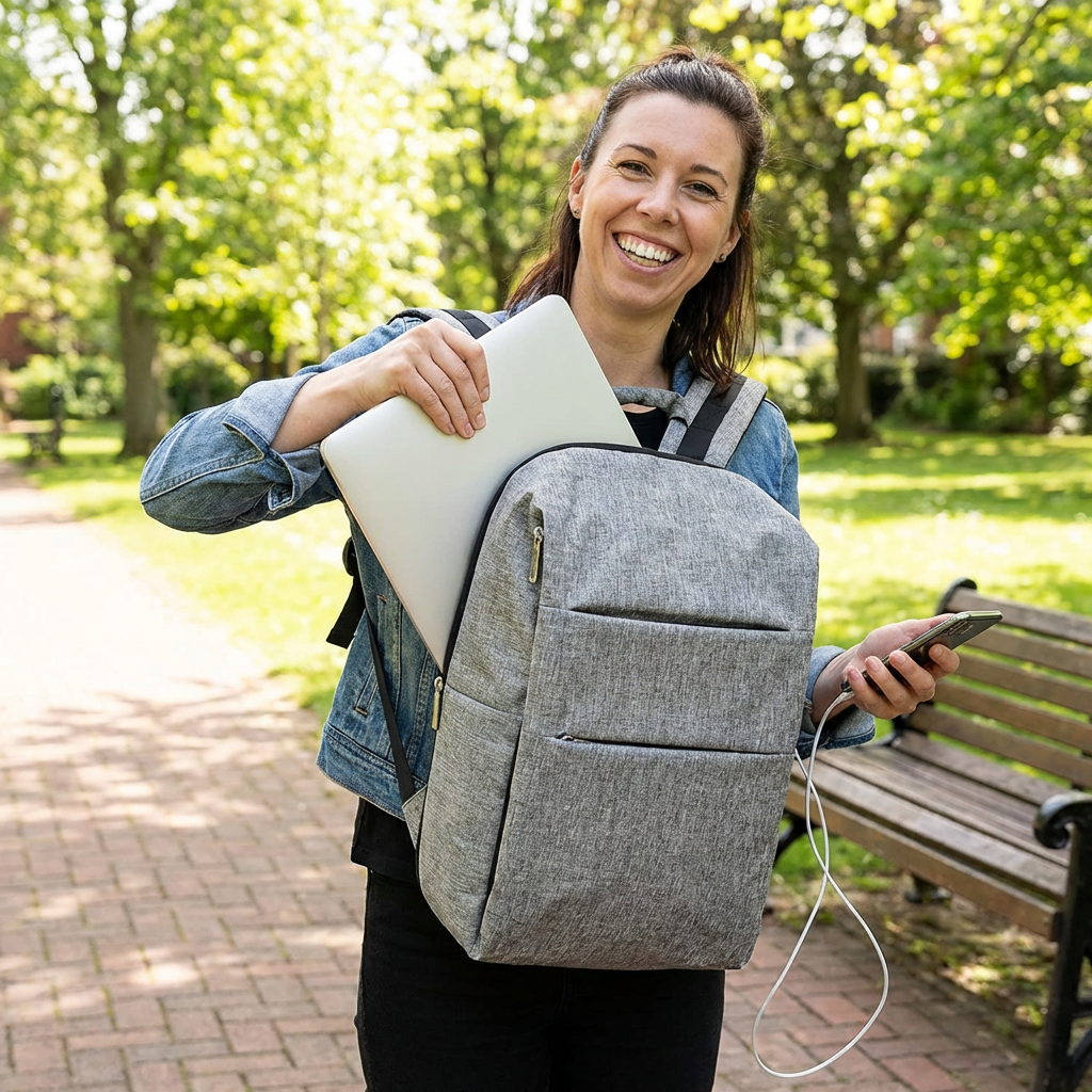 Ergonomischer Rucksack mit Laptopfach | Wasserabweisend für Sicheren Transport 10