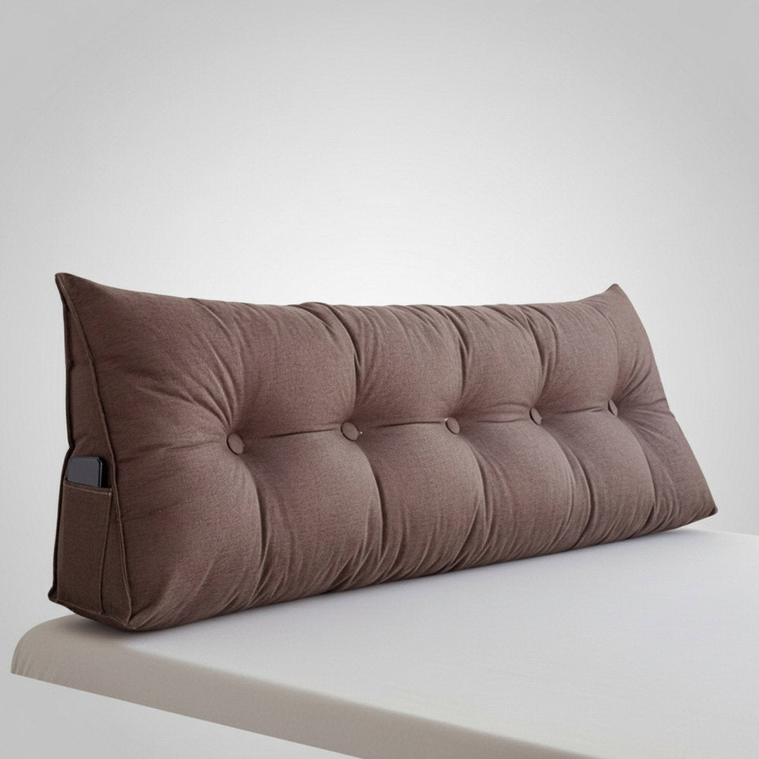 Ergonomisches Dreiecks-Kissen aus Leinen mit Abnehmbarem Bezug | Atmungsaktive Rückenstütze für Komfort im Bett und Sofa 6