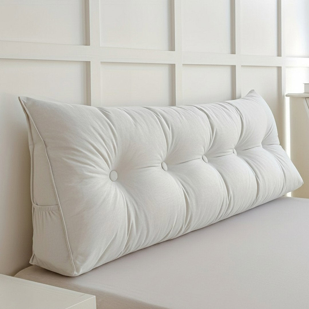 Ergonomisches Dreiecks-Kissen aus Leinen mit Abnehmbarem Bezug | Atmungsaktive Rückenstütze für Komfort im Bett und Sofa 6