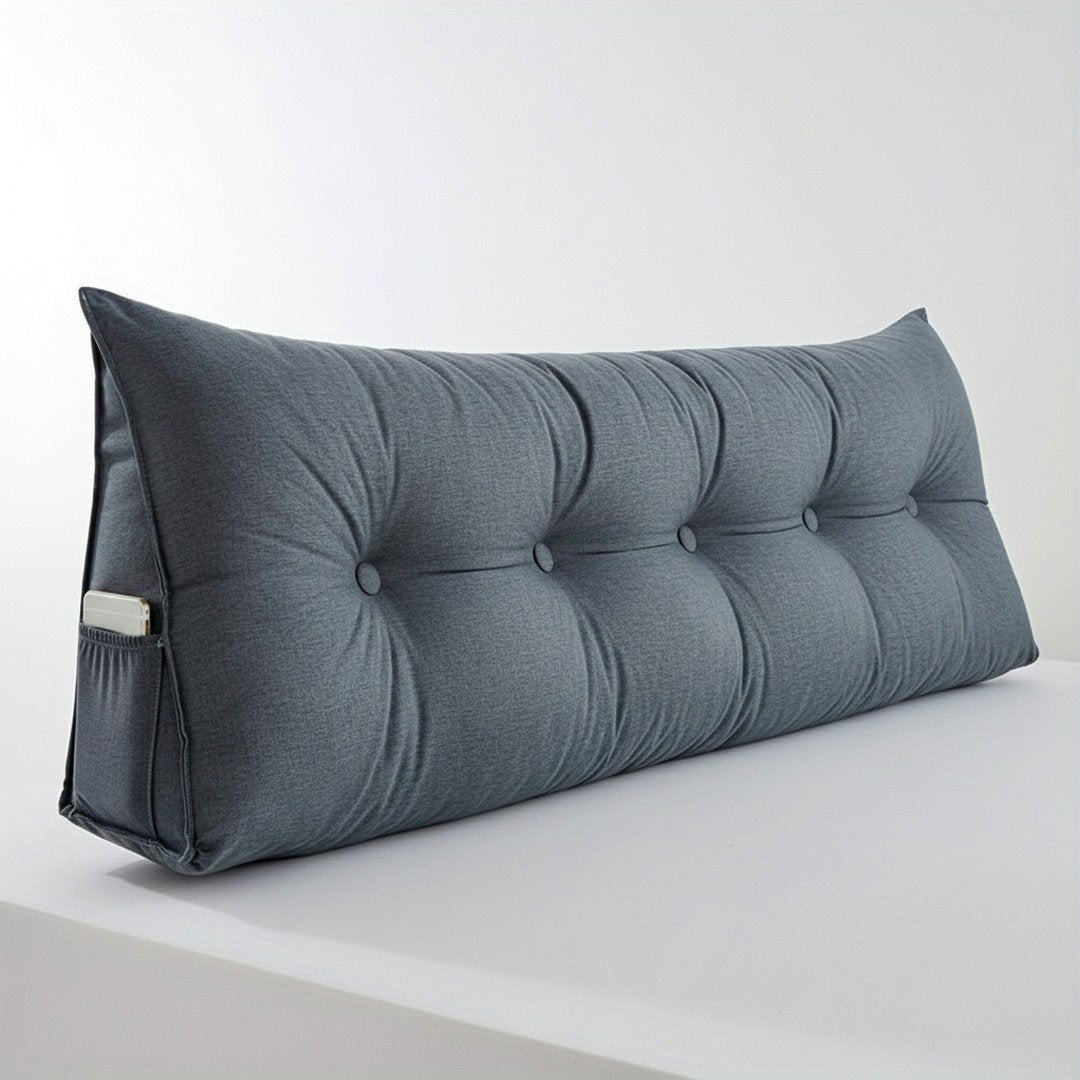 Ergonomisches Dreiecks-Kissen aus Leinen mit Abnehmbarem Bezug | Atmungsaktive Rückenstütze für Komfort im Bett und Sofa 6