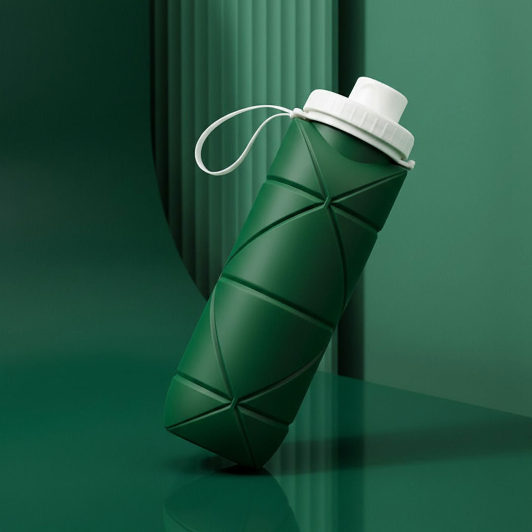 Faltbare Trinkflasche Sport aus Silikon mit Hygienischem Klappdeckel | Kompakt und Leicht für Unterwegs 1