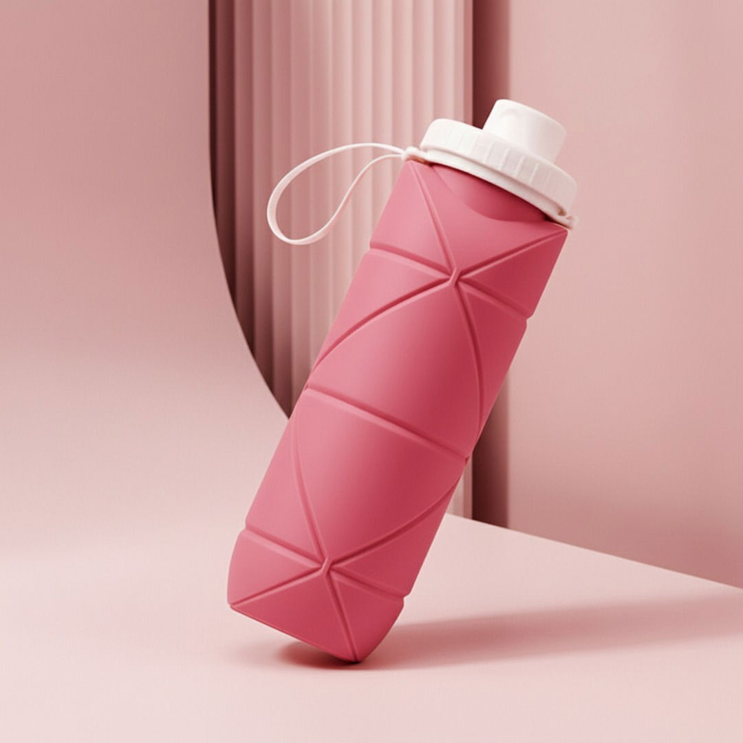 Faltbare Trinkflasche Sport aus Silikon mit Hygienischem Klappdeckel | Kompakt und Leicht für Unterwegs 1