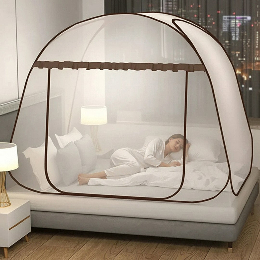 Faltbares Moskitonetz für Bett mit Atmungsaktivem Einzeltür-Design | Optimaler Mückenschutz für Ungestörten Schlaf 1