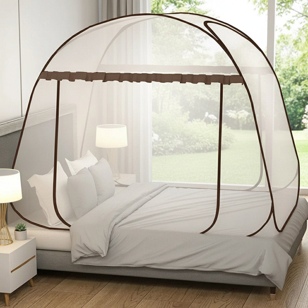 Faltbares Moskitonetz für Bett mit Atmungsaktivem Einzeltür-Design | Optimaler Mückenschutz für Ungestörten Schlaf 1