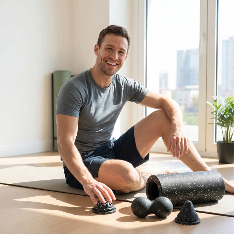 Faszienrolle Set | 5-in-1 Faszienrollen mit Vibrationsfunktion | Tragbares Massage-Set für Muskelentspannung und Flexibilität 3