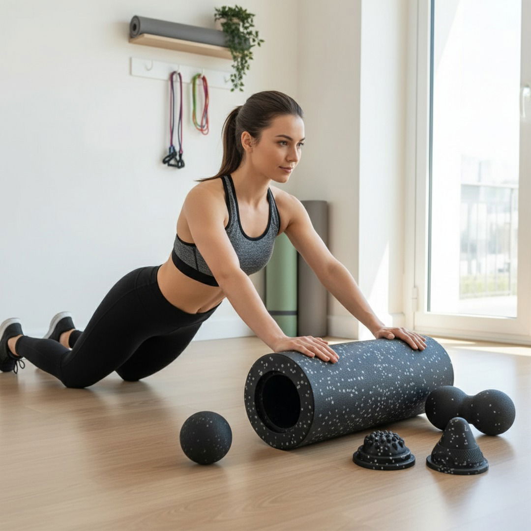 Faszienrolle Set | 5-in-1 Faszienrollen mit Vibrationsfunktion | Tragbares Massage-Set für Muskelentspannung und Flexibilität 3