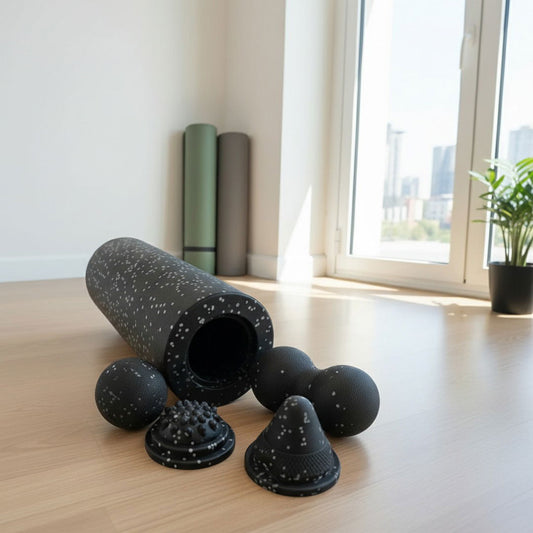 Faszienrolle Set | 5-in-1 Faszienrollen mit Vibrationsfunktion | Tragbares Massage-Set für Muskelentspannung und Flexibilität 3