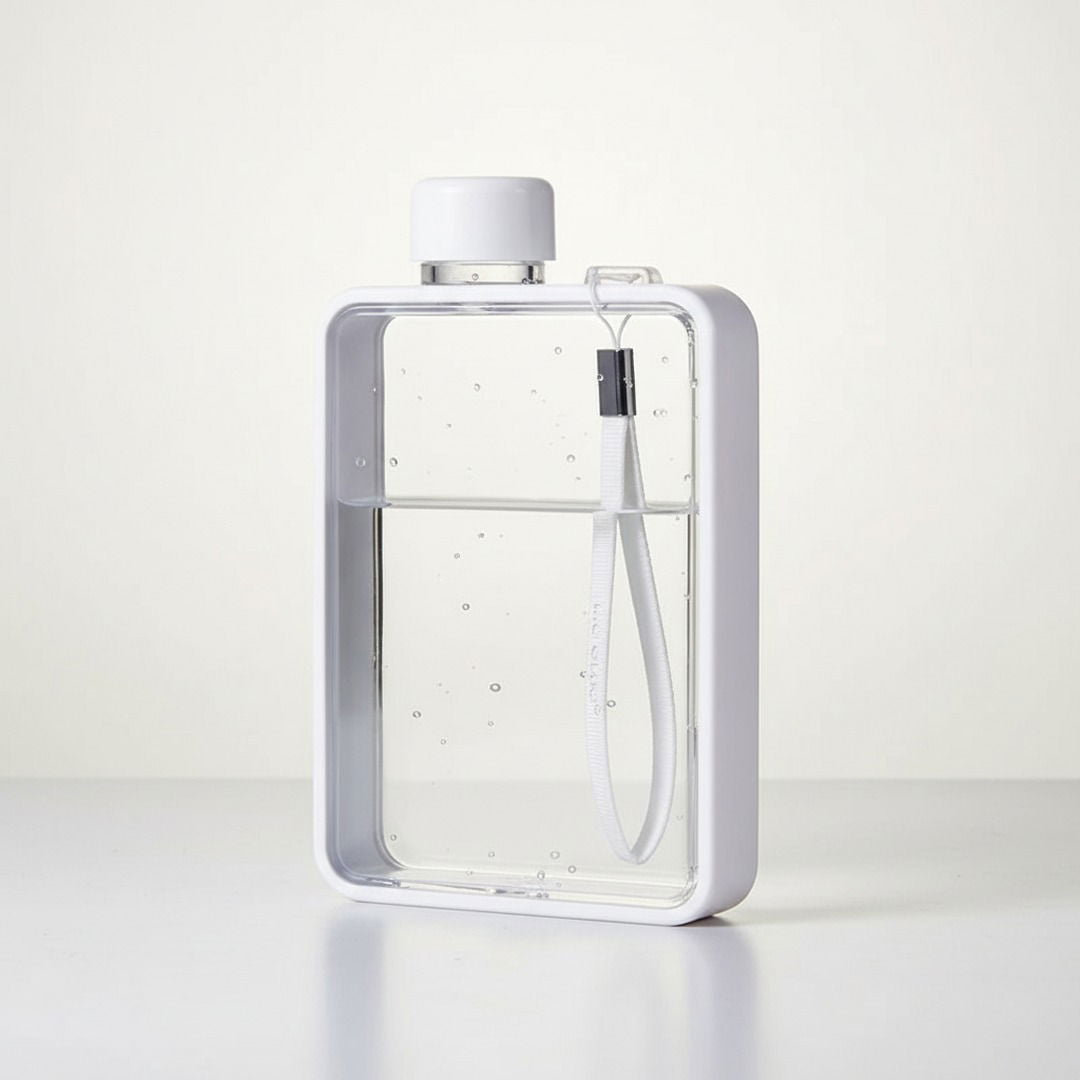 Flache Trinkflasche Sport | Auslaufsichere 380ML Wasserflasche für Reisen und Outdoor-Aktivitäten 0
