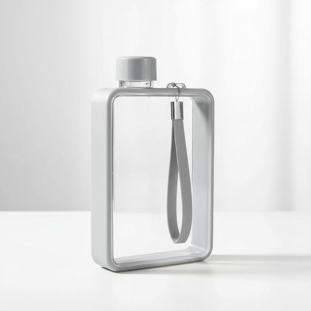 Flache Trinkflasche Sport | Auslaufsichere 380ML Wasserflasche für Reisen und Outdoor-Aktivitäten 0