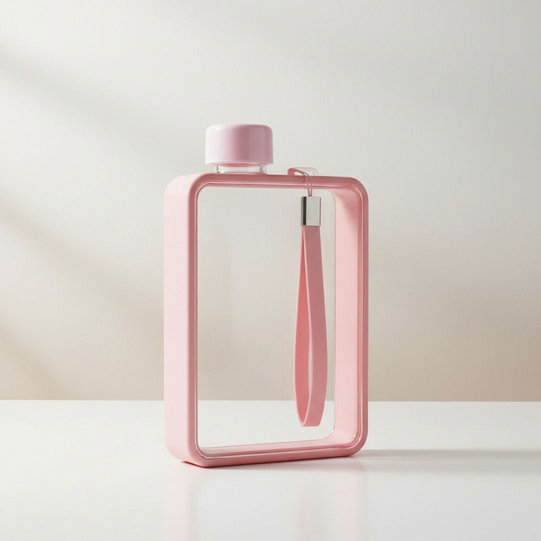 Flache Trinkflasche Sport | Auslaufsichere 380ML Wasserflasche für Reisen und Outdoor-Aktivitäten 0