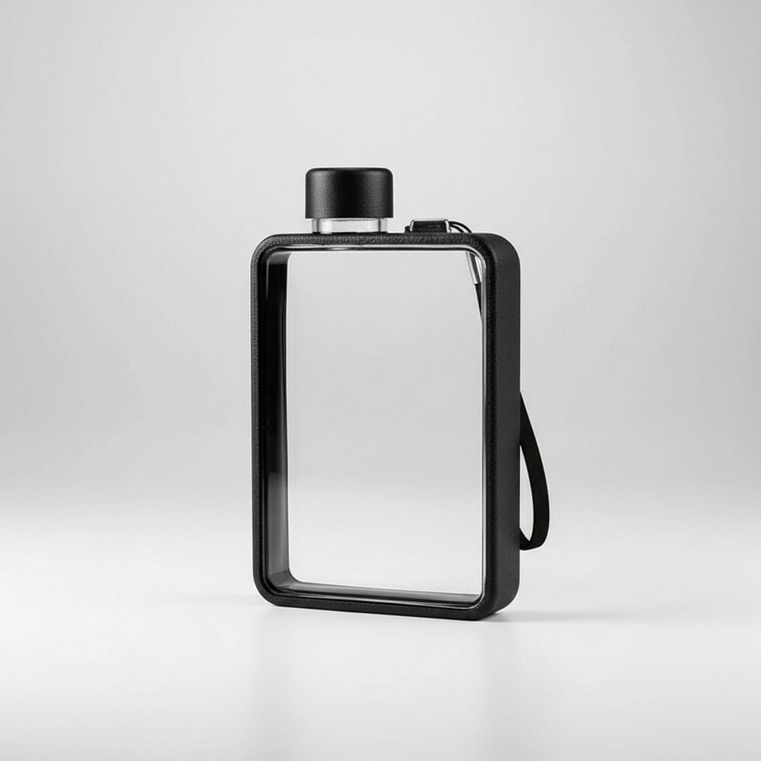 Flache Trinkflasche Sport | Auslaufsichere 380ML Wasserflasche für Reisen und Outdoor-Aktivitäten 0