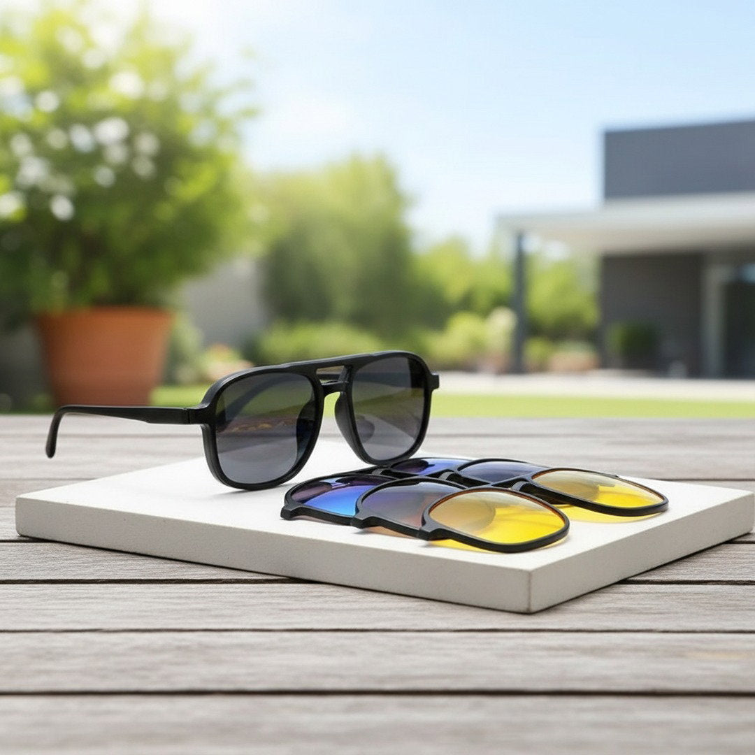 FlexView | 6-in-1 Sonnenbrille Herren & Damen mit UV400 Schutz | Vielseitig für jeden Anlass 5