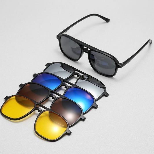 FlexView | 6-in-1 Sonnenbrille Herren & Damen mit UV400 Schutz | Vielseitig für jeden Anlass 5