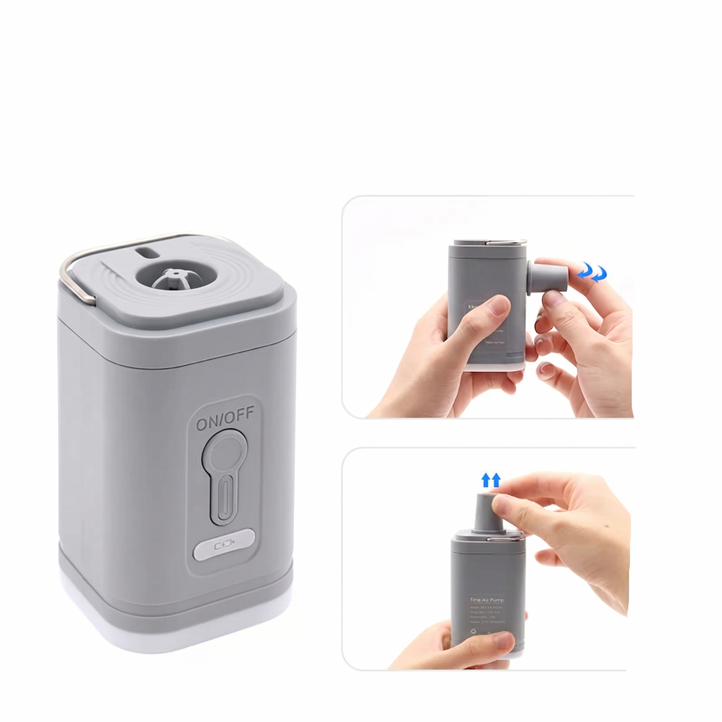 Kompakte Elektrische Luftpumpe | USB-Akku mit 2-in-1 Funktion | Ideal zum Aufpumpen und Absaugen