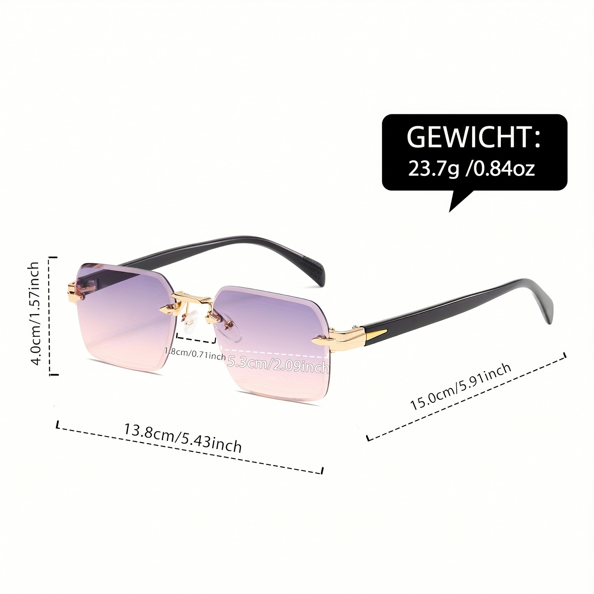Elegante Herrenbrille | Randlose Brille mit Leichtem Design | Stilvoller Komfort für Jeden Tag 2