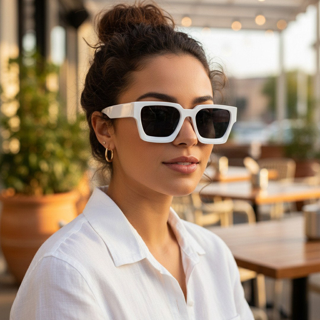 Herren Retro Kunststoff Sonnenbrille | Elegante Eckige Designbrille mit UV400-Schutz 8