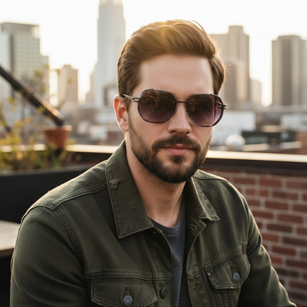 Herren Sonnenbrille | Elegante UV400-Sonnenbrille mit Stahlrahmen | Stilvolles Accessoire für Jeden Anlass 4