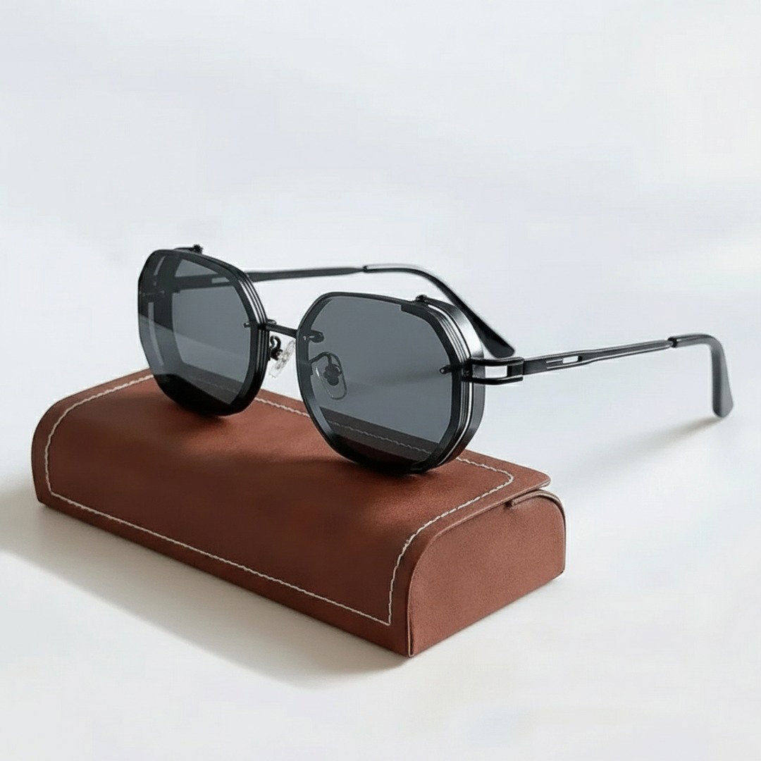 Herren Sonnenbrille | Elegante UV400-Sonnenbrille mit Stahlrahmen | Stilvolles Accessoire für Jeden Anlass 4