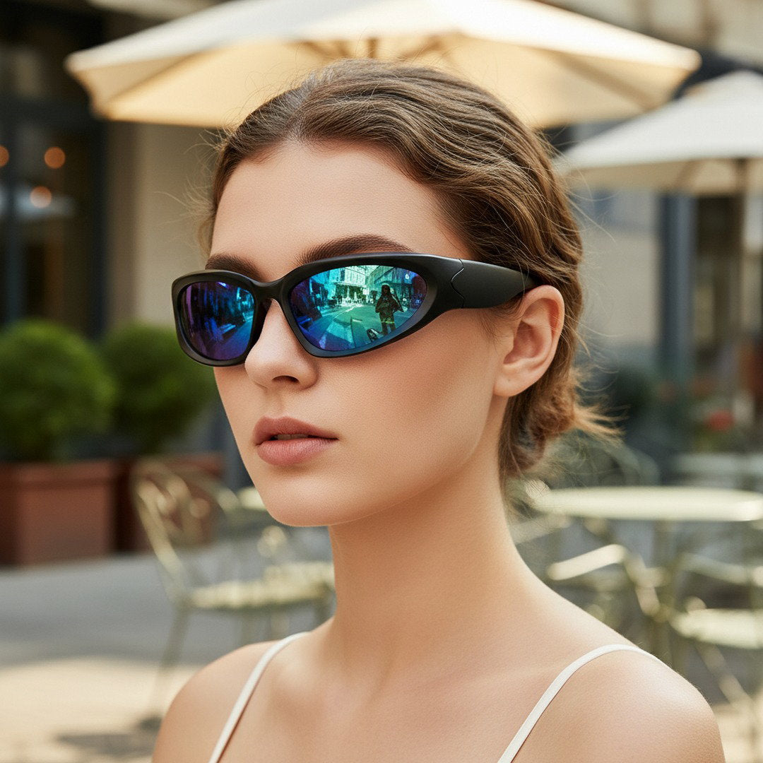 Herren Sportliche Retro Sonnenbrille | UV400 Schutz mit Verspiegelten Gläsern 6