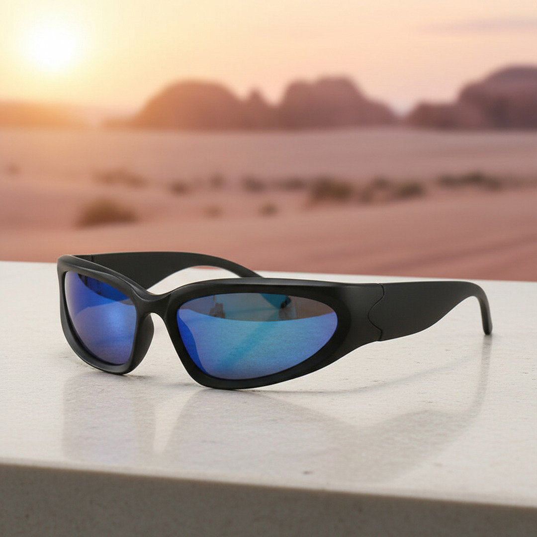 Herren Sportliche Retro Sonnenbrille | UV400 Schutz mit Verspiegelten Gläsern 6
