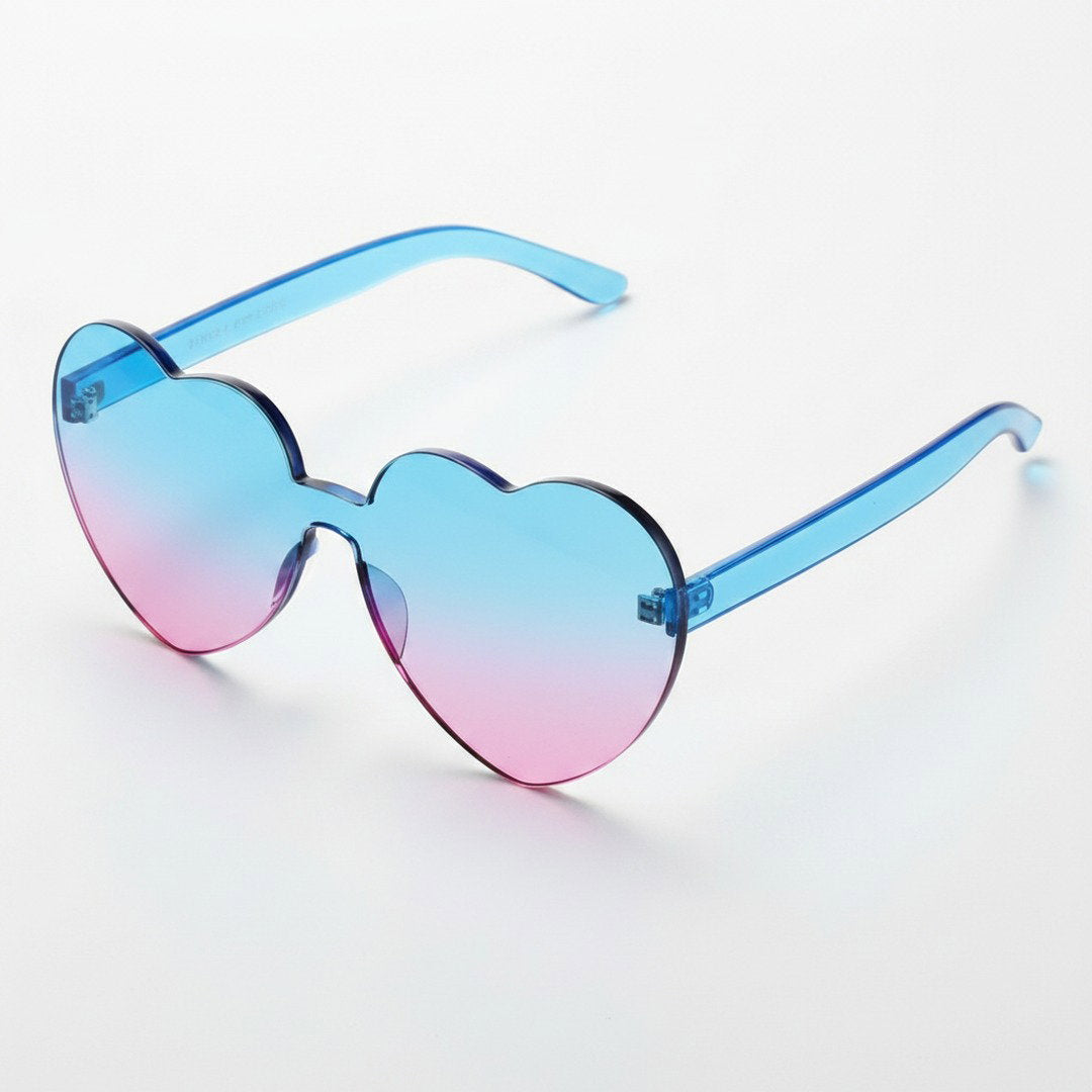Herzförmige Sonnenbrille Damen | Randloses Design mit Transparenten Gläsern | Leichtes Accessoire für Stil und Komfort 9