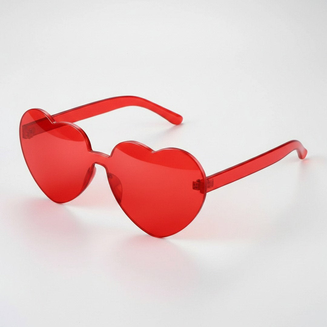 Herzförmige Sonnenbrille Damen | Randloses Design mit Transparenten Gläsern | Leichtes Accessoire für Stil und Komfort 9
