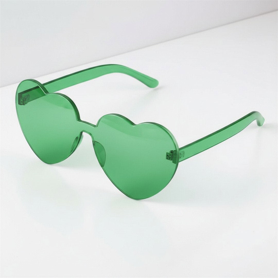 Herzförmige Sonnenbrille Damen | Randloses Design mit Transparenten Gläsern | Leichtes Accessoire für Stil und Komfort 9