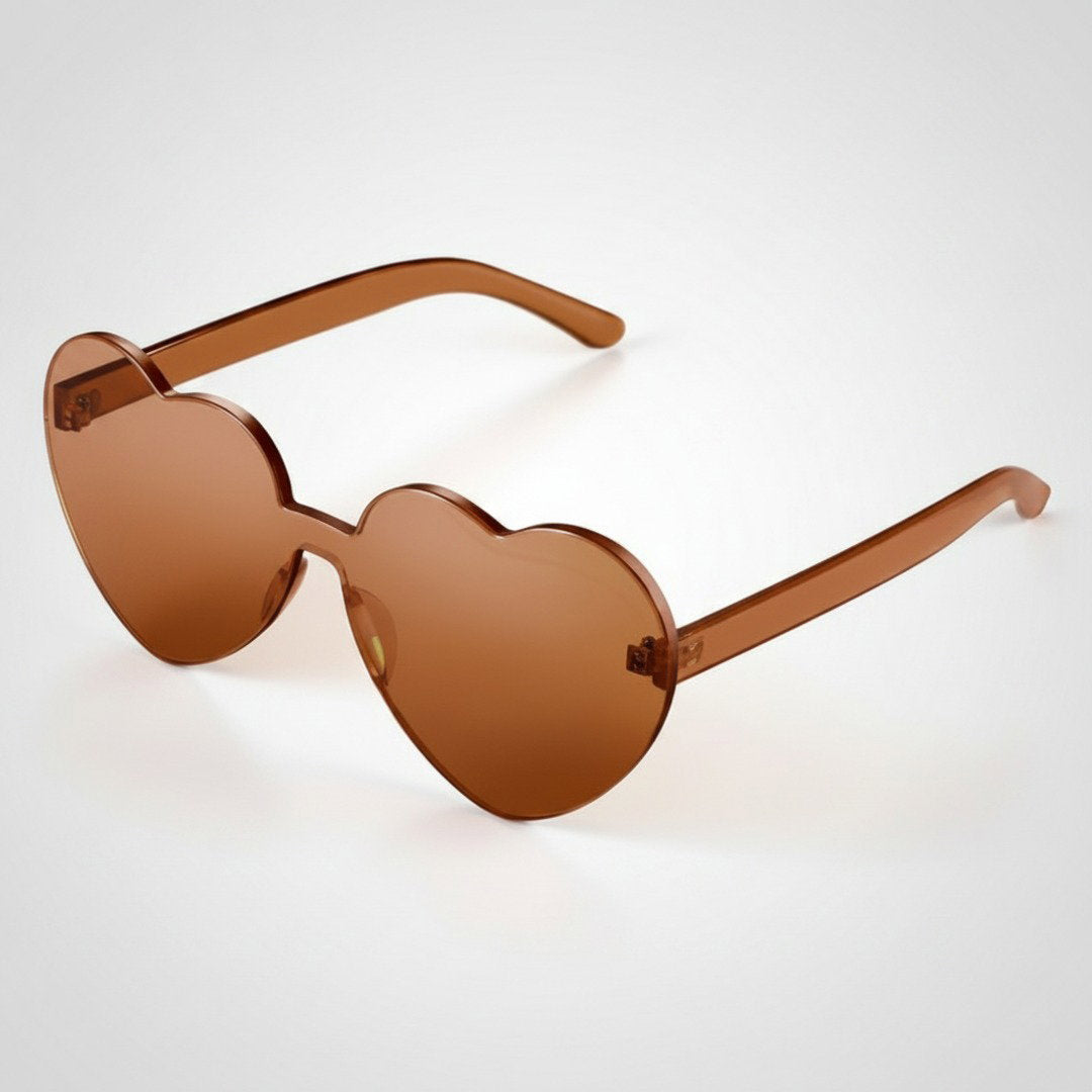 Herzförmige Sonnenbrille Damen | Randloses Design mit Transparenten Gläsern | Leichtes Accessoire für Stil und Komfort 9