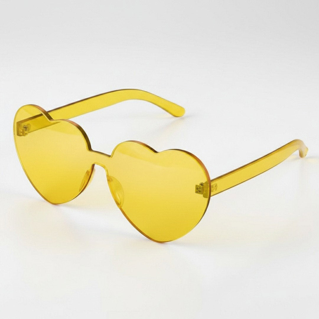 Herzförmige Sonnenbrille Damen | Randloses Design mit Transparenten Gläsern | Leichtes Accessoire für Stil und Komfort 9