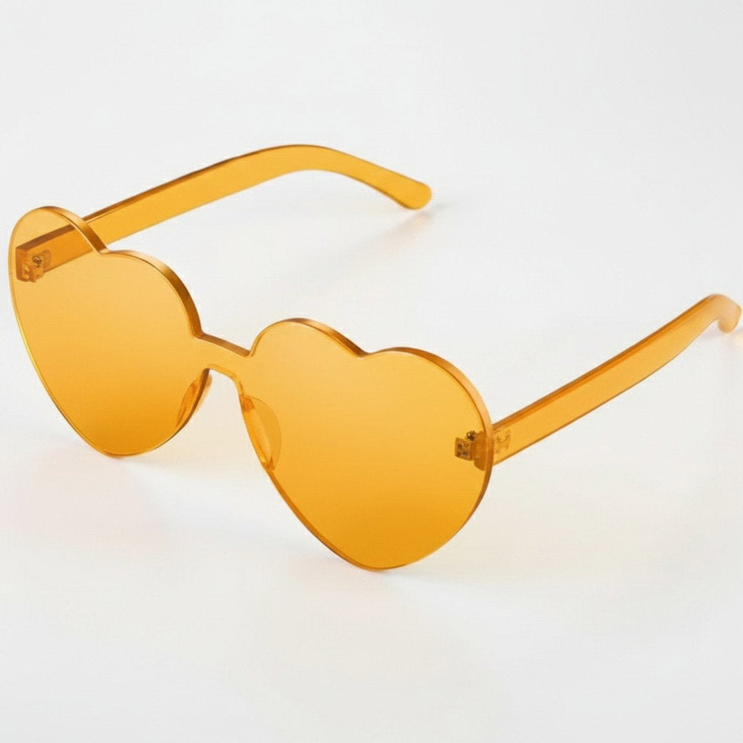 Herzförmige Sonnenbrille Damen | Randloses Design mit Transparenten Gläsern | Leichtes Accessoire für Stil und Komfort 9